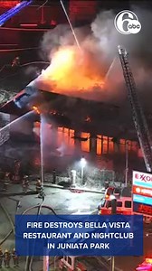 Chopper 6 video shows the raging fire that destroyed the Bella Vista restaurant and nightclub in the Juniata Park section of Philadelphia on Friday. | 6abc Action News