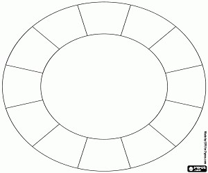 The wheel for the RYB color model coloring page printable game