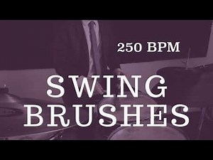 Jazz Drum Brushes Play Along - Fast Swing - 250 BPM