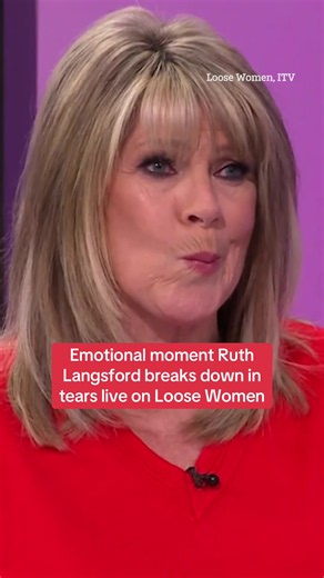 Emotional Ruth Langsford was forced to grab tissues as she broke down in tears live on today’s Loose Women. Click above to read more. #showbiz #celeb #tv #chatshow #crying