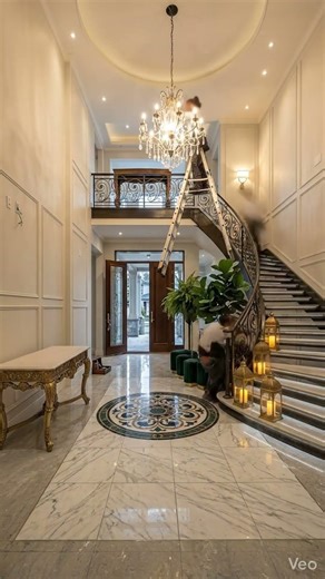 Ultra Luxury Mansion Foyer Transformation | From Raw Shell to Dream Entrance Time-lapse