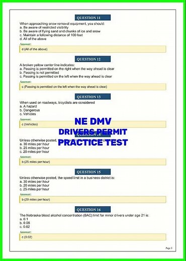 NE DMV DRIVERS PERMIT PRACTICE TEST video
