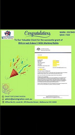 BVA granted in just 3 days ✔️With working rights ✔️Real results. Real clients.