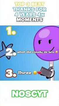 Ranking The Top 3 Best Thanks for 4 Years Moments #bfdi #bfdia23 #tpot20 #bfdie #tpot #osc #tweening