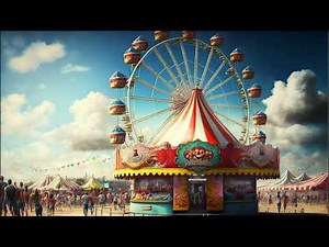 Carnival Sounds for Relaxation and Focus - 12 Hours of Funfair Ambience and Midjourney Image