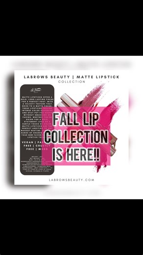 "🍂 Embrace the cozy vibes with our brand new Fall Matte Lipstick Coll...