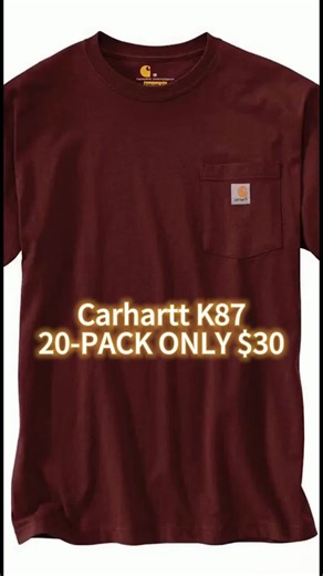 The iconic Carhartt K87—built tough, worn everywhere. Xmas Deal: 20-Pack $30!