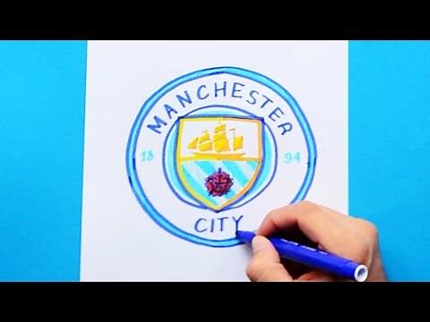 How to draw Manchester City F.C. Logo - Premier League