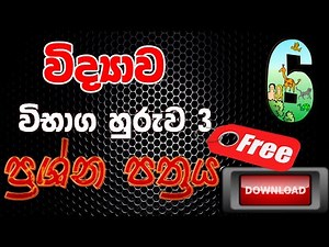 Science Grade 6 | 6 Vidhyawa | ප්‍රශ්න පත්‍රය 3 | Grade 6 Science | Paper | Online Science Paper