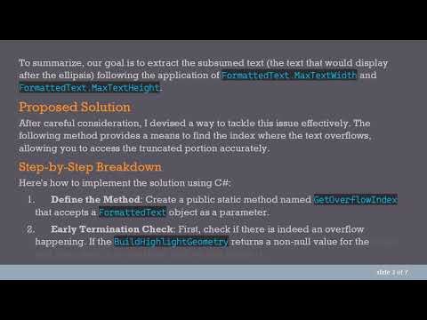 Elegant Solutions to Obtain Overflown Text in FormattedText in WPF