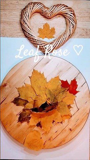 🍁DIY Super Easy Rose Made from Leaves🍂 Yellow Maple Leaf Tutorial #viralvideo #leafrose #shorts