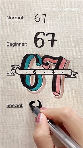 Which 67 Do You Like Most? #nhuandaocalligraphy #67 #shorts