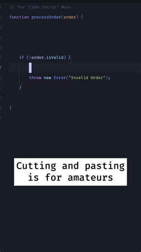 Stop Cutting & Pasting! ✂️ VS Code Tetris Hack #vscode #codingtips #developer #productivity