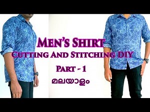 Men's slim fit full sleeve shirt cutting and stitching in malayalam easy method part - 1