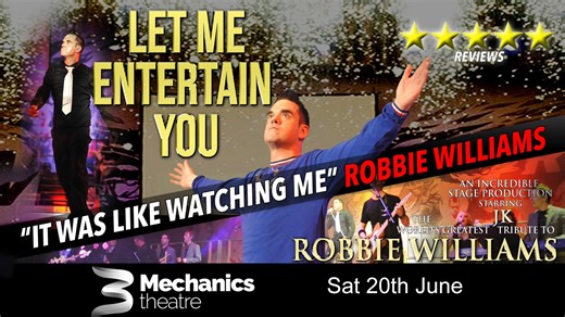 Let Me Entertain You! ✨ | The Greatest Tribute to Robbie Williams @jkasrobbie | Saturday 20th June | 7.30pm | Burnley Mechanics Theatre