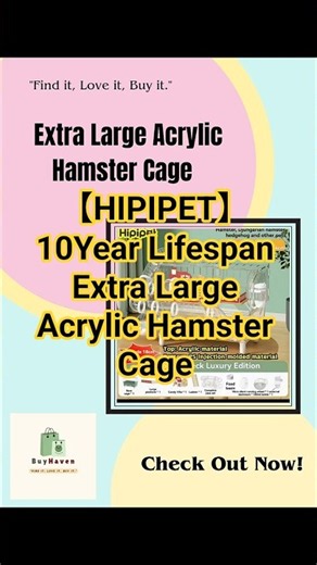 【HIPIPET】 10Year Lifespan Extra Large Acrylic Hamster Cage
