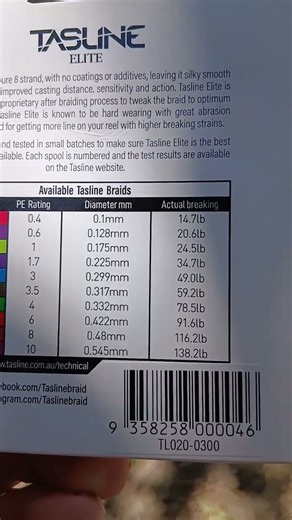 tasline braid 20lb braid yewww