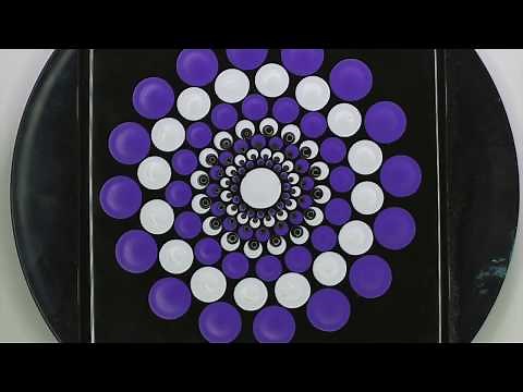 How to Paint Freehand Peacock Top Dot Mandala Tutorial using Marks Mandalas Dotting Tools