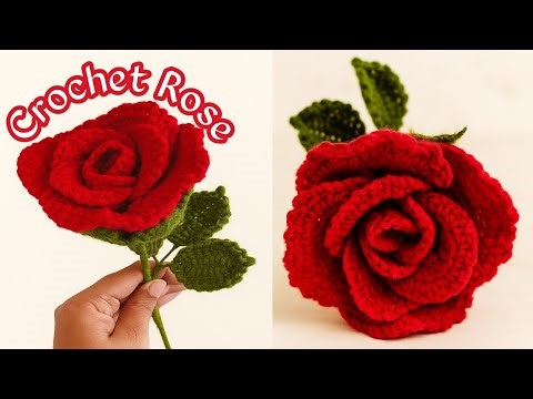 Easy Handmade Crochet Rose 🌹 | Realistic Yarn Flower Tutorial for Beginners 🧶✨