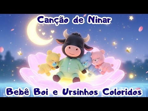 🌙Bebê Boi da Cara Preta e Ursinhos Coloridos | Canção de Ninar Suave