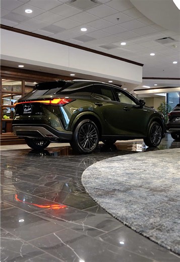 Sophisticated inside and out. Lexus RX in Nori Green Pearl with a Palomino and Ash Bamboo interior. #LexusRX #ExperienceAmazing #LittleRock