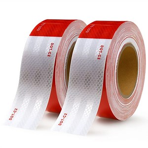 [Hot Item] High Intensity Red and White Safety Marking Reflective Tape, DOT-C2 Waterproof Adhesive Conspicuity Tape for Trailer, Outdoor, Cars, Trucks