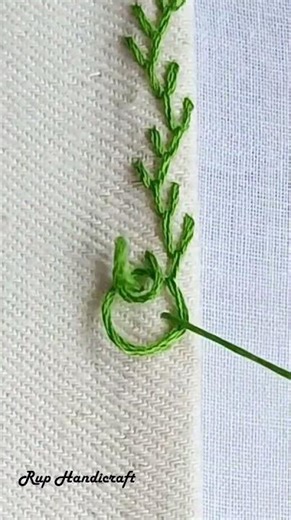 Double Feather Stitch Embroidery short viral short #viralreels #viralvideo #viralborderdesign