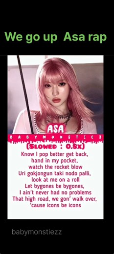 We go up Asa rap tutorial🤙#babymonster #shorts #Asa