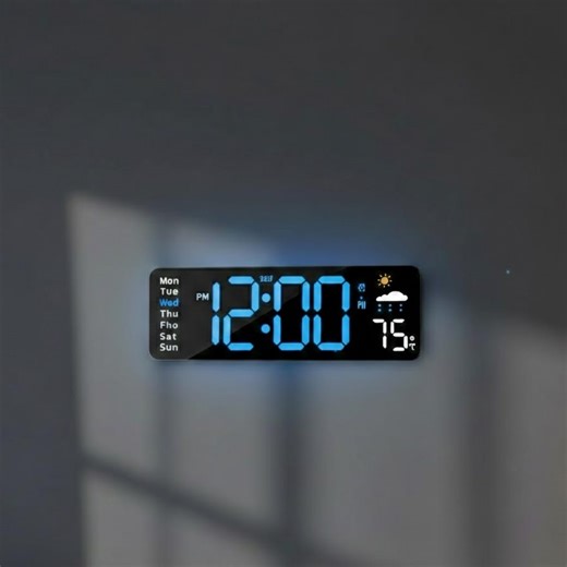 Large LED Digital Wall Clock, Temperature, Dual Alarm, Remote - Etsy Canada