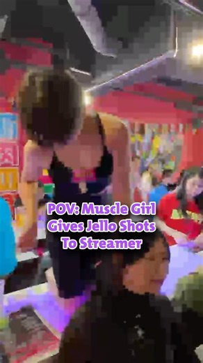 Streamer gets fed by muscle girls at Muscle Girls Bar in Japan #japan #iamnostal_gia #fyp