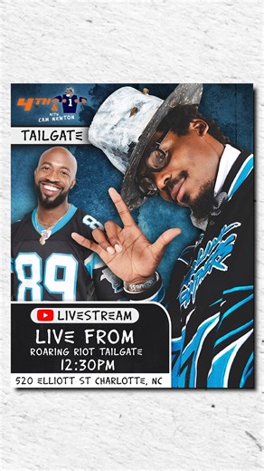 Playoff football at the Bank hits different 😤 We’re going LIVE on YouTube at 12:30pm EST from the Roaring Riot tailgate 🏟️ Pull up, Panthers fans! | Cam Newton