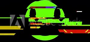 A smiley icon representing a funny green alien face, but with a heavy digital distortion glitch effect. Disquieting, unsettling symbol. Small size. Stock Video