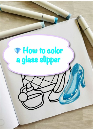 💎🤩MINI-TUTORIAL!🤩💎 Let’s color a crystal slipper! ✨💕 Supplies used: Ohuhu Alcohol markers White acrylic marker Book: Cozy Love by Coloring Book Cafe #coloringbookcafe #coloringtutorial #colorwithme #cozycoloringbook #alcoholmarkerart