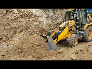 Backhoe Loader-Grading and Leveling Hilly Road-Mountain Road Building