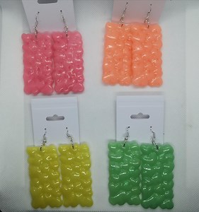 Glow in the Dark Rectangle Heart Pattern Earrings | Blue & Green Glow Dangle Earrings | Statement Earrings Lightweight Polymer Clay Jewelry - Etsy Australia
