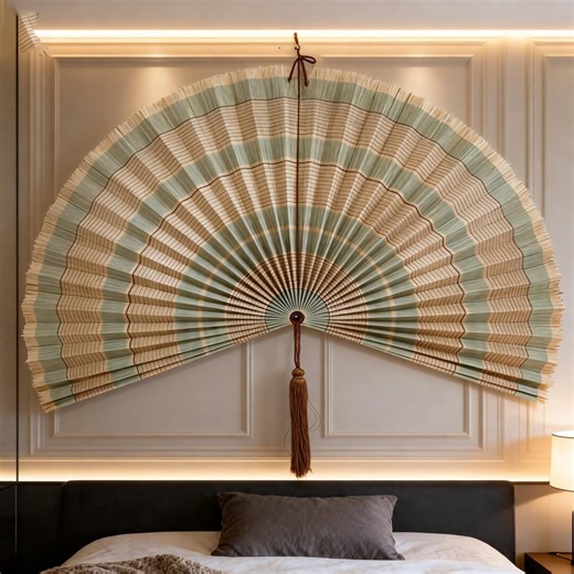 Elegant Bamboo Fan Wall Decor – A Touch of Nature for Your Home - Etsy
