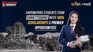 Witness the impact of CUCET, the Chandigarh University Common Entrance Test, on the students of Chhattisgarh! Through CUCET, Chhattisgarh's bright minds in engineering, arts, commerce, and sciences are realizing their dreams. Bid farewell to financial constraints and embrace a future brimming with up to 100% scholarship worth Rs 170 Crores, and limitless academic and professional opportunities. Explore our inspiring video showcasing the journeys of Chhattisgarh students empowered by CUCET Schola