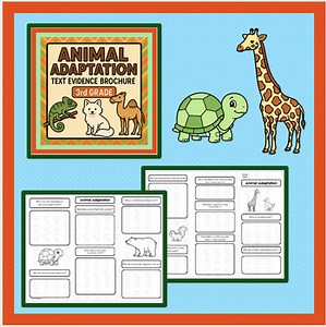 Animal Adaptation Craft Brochure Reading passage activity 3rd grade science ELA