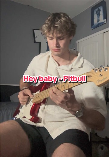 Hey baby #pitbull #heybaby #guitartok #fyp #viral | Electric Guitar