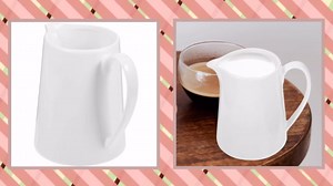 Ipetboom Creamer Pitcher with Handle, 1Pc Coffee Creamer Container Porcelain Coffee Milk Cup Milk Frother Pitcher Espresso Pottery Gravy Boat Tea Serving Pot Salad Dressings Mug