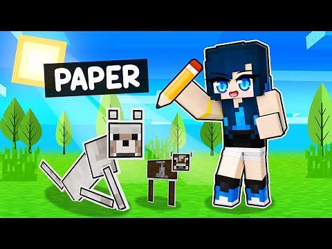 Playing in a PAPER WORLD in Minecraft!