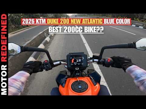 New 2026 KTM Duke 200 Atlantic Blue Color Ride Review.