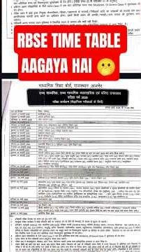 RBSE Time Table 2026 📅 | Board Exams Dates Out!