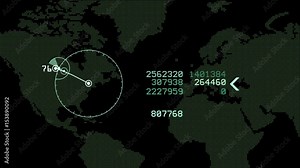 4k Global GPS data detect earth map military radar GPS navigation interface.