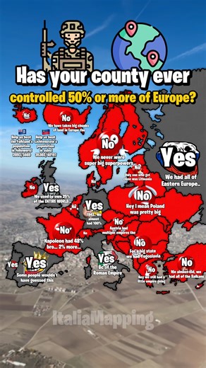 Has your country ever owned 50% of Europe? | ItaliaMapping #fypシ゚viral #mapping #map #geography #fyp
