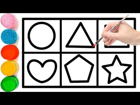 🎉 How to Draw Basic Shapes for Beginners | ⭐ Easy Shapes Drawing Tutorial for Kids & Toddlers 🎊