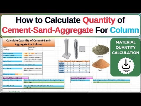 👷 How to Calculate Cement Sand & Aggregate in Column | Material Quantity Calculation