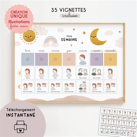 Printable Shared Custody Calendar | Weekly Planner for Mom and Dad, Time Management, Montessori Weekly Planner, Perpetual Calendar PDF - Etsy Australia