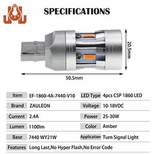 [Hot Item] Turn Signal Light Brake Lamp LED Canbus Brake Bulbs for Cars 1156 1157 3156 3157 7440 7443 LED Bulbs
