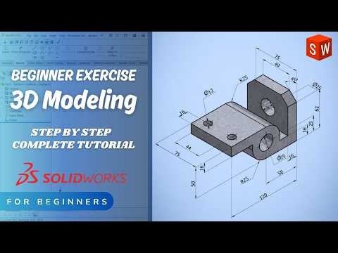 SolidWorks Beginner Exercise | 3D Modeling of Dimensioned Part Drawing